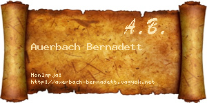 Auerbach Bernadett névjegykártya
